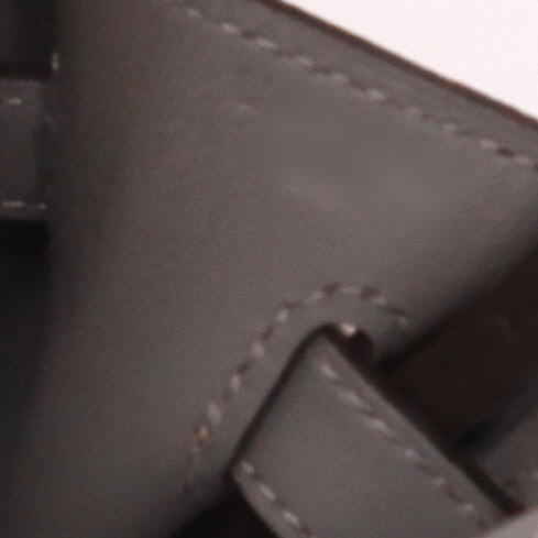 Bolso de mano Hermès Birkin 25 Grizzly en cuero de ternero doblis marrón y cuero swift gris - Detail D4