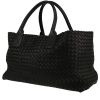 Shopping bag Bottega Veneta  Cabat in pelle intrecciata nera - 00pp thumbnail