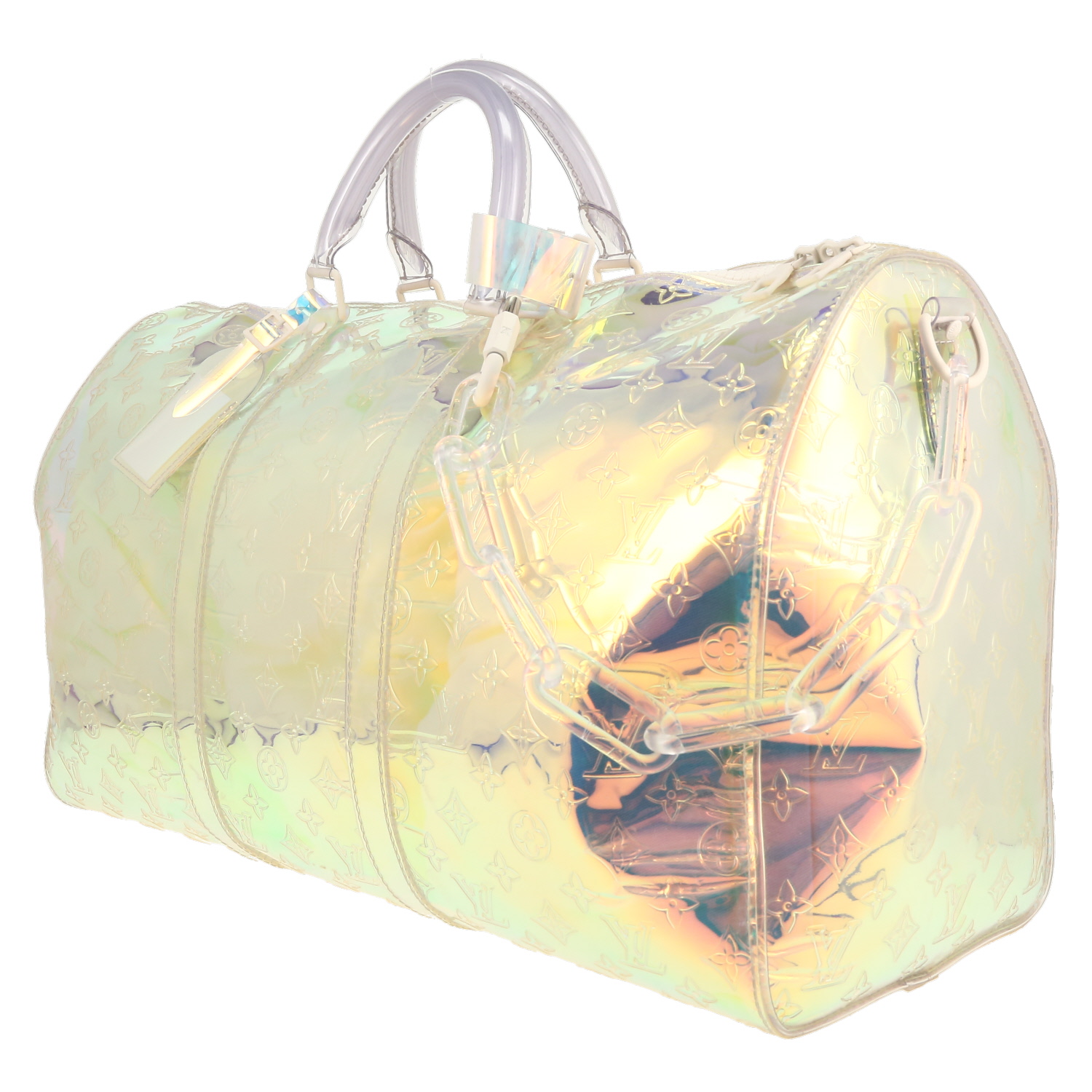 Borsa weekend Louis Vuitton  Keepall Editions Limitées in PVC sfumato trasparente - Detail D2