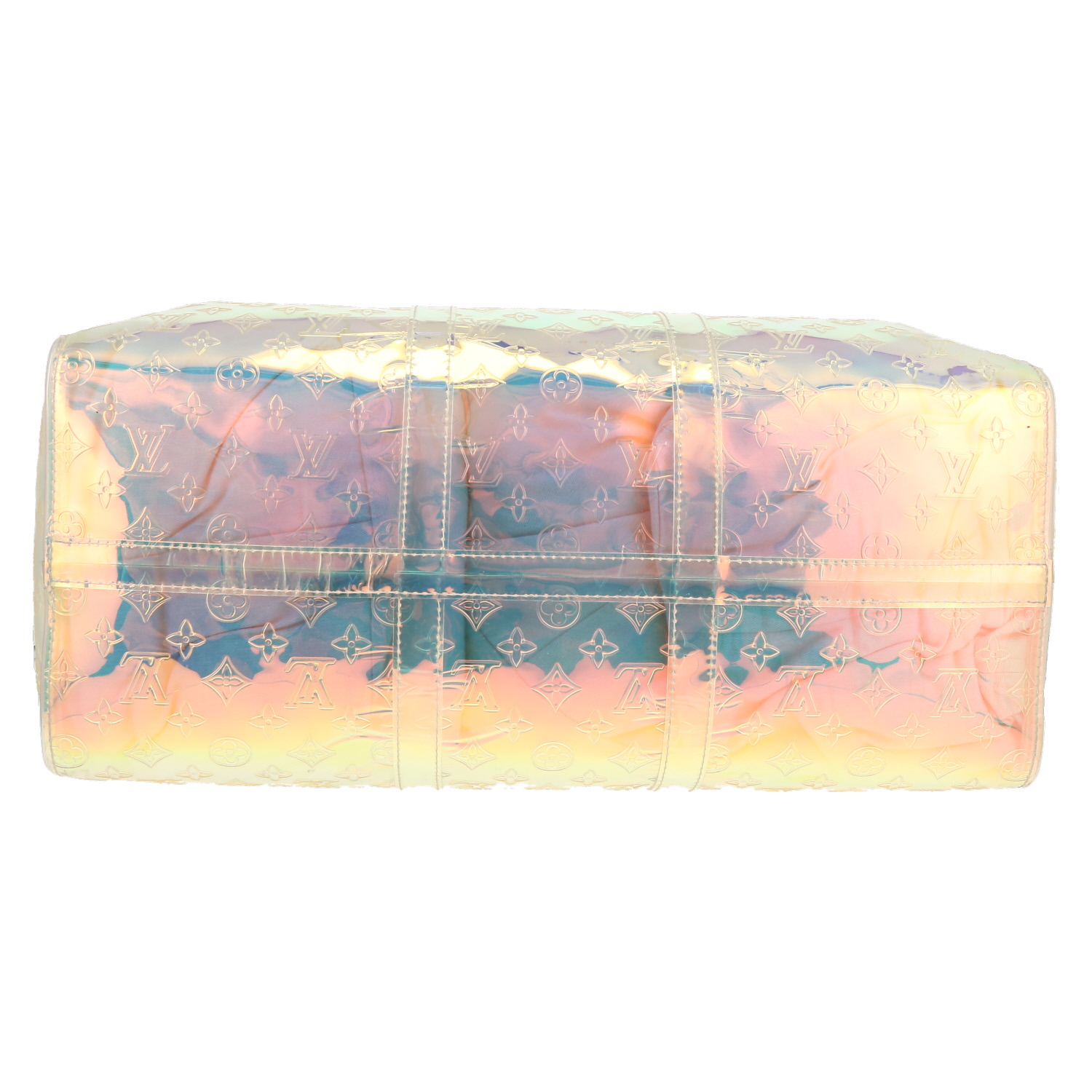 Sac de week end Louis Vuitton  Keepall Editions Limitées en vinyle dégradé transparent - Detail D4