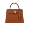 Bolso de mano Hermès  Kelly 25 cm en cuero epsom color oro - 360 thumbnail