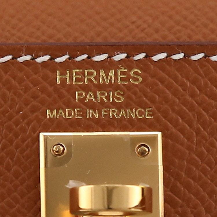 Borsa Hermès  Kelly 25 cm in pelle Epsom gold - Detail D2