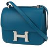 Bolso bandolera Hermès  Constance en cuero swift azul - 00pp thumbnail