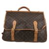 Louis Vuitton  Sac de chasse weekend bag  in brown monogram canvas  and natural leather - Detail D5 thumbnail