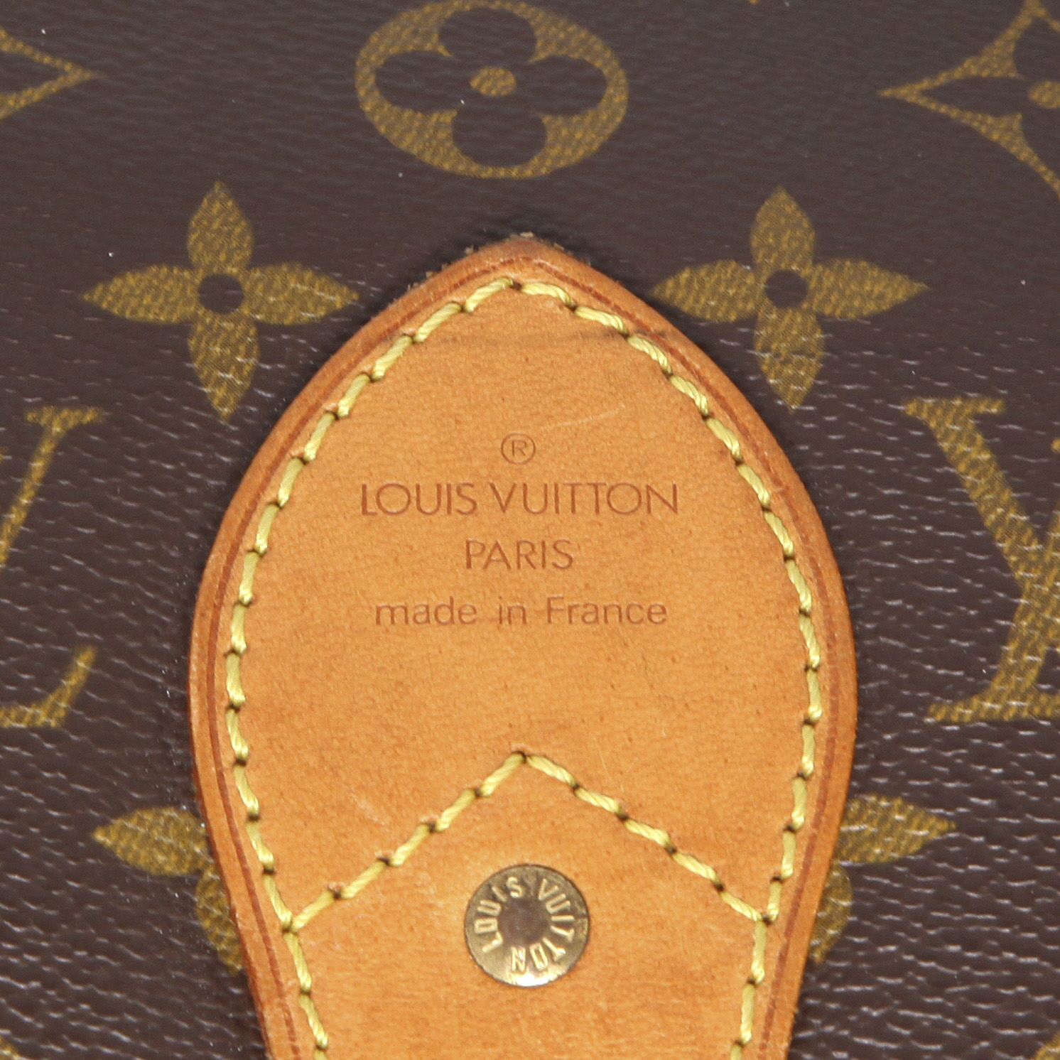 Louis Vuitton Sac de chasse weekend bag in brown monogram canvas and natural leather - Detail D6