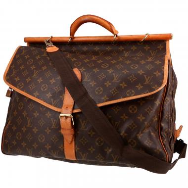 Bolso de fin de semana Louis Vuitton  Sac de chasse en lona Monogram marrón y cuero natural