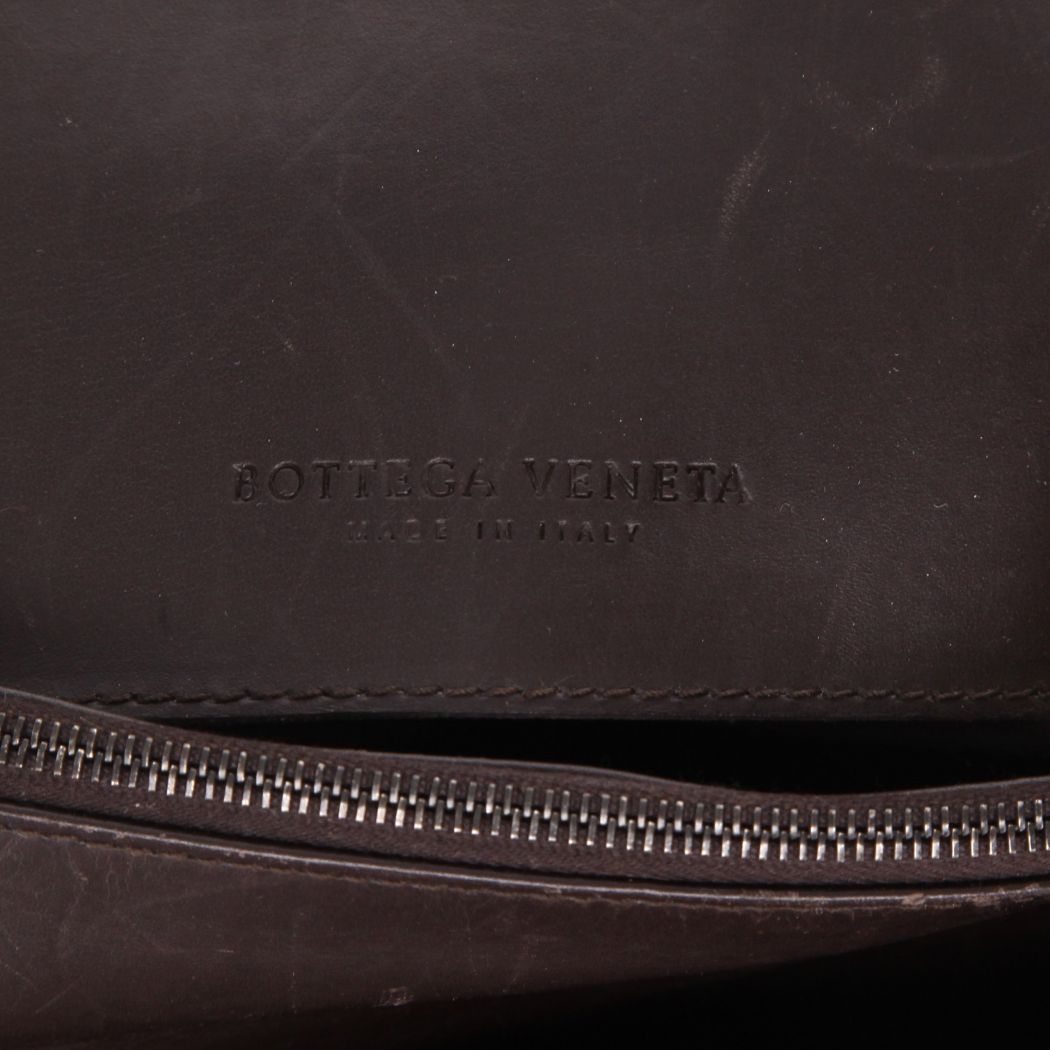 Bolso Bottega Veneta   en cuero intrecciato marrón - Detail D2