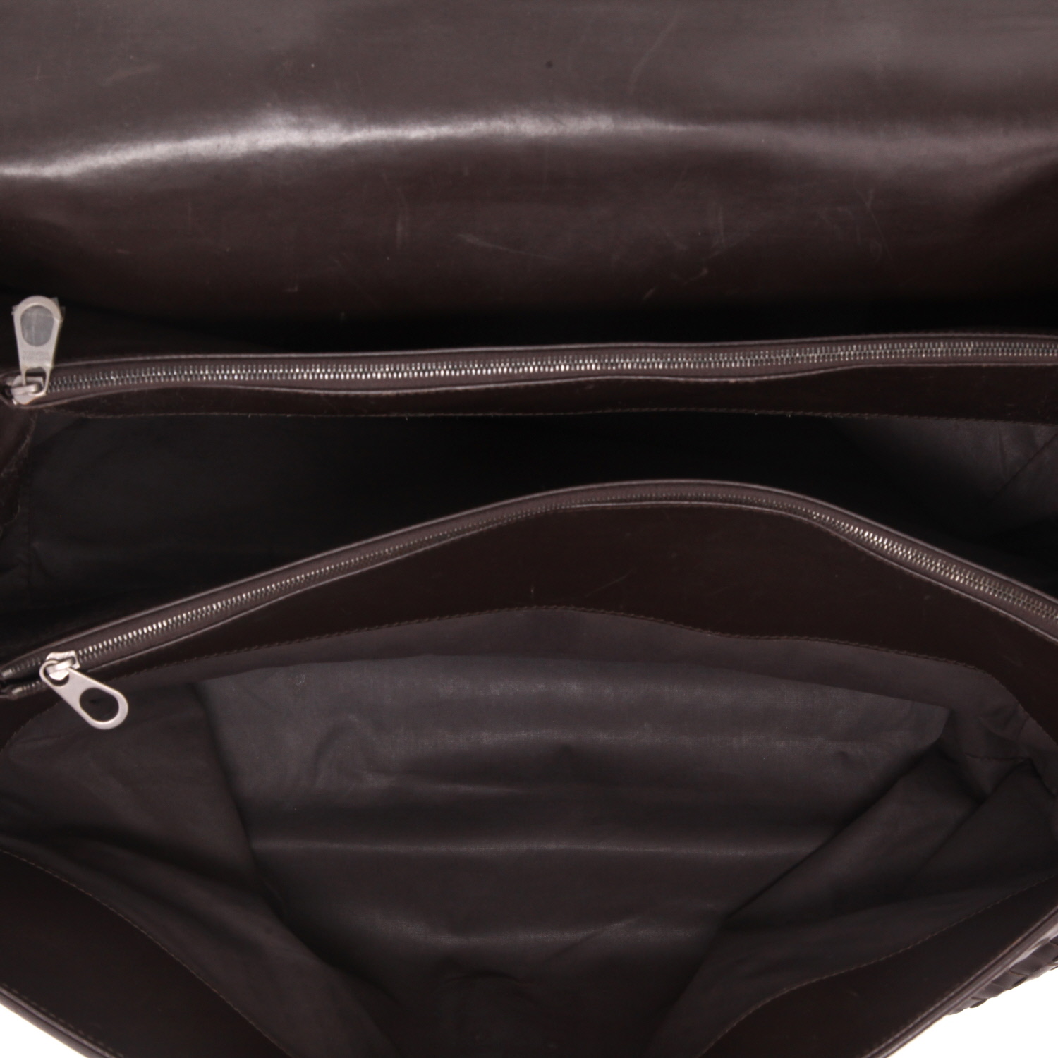 Bolso Bottega Veneta   en cuero intrecciato marrón - Detail D3