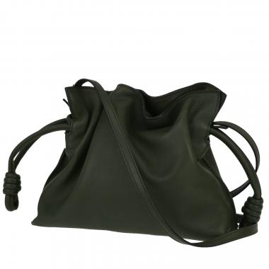 Sac bandoulière Loewe  Flamenco Knot  en cuir vert-kaki