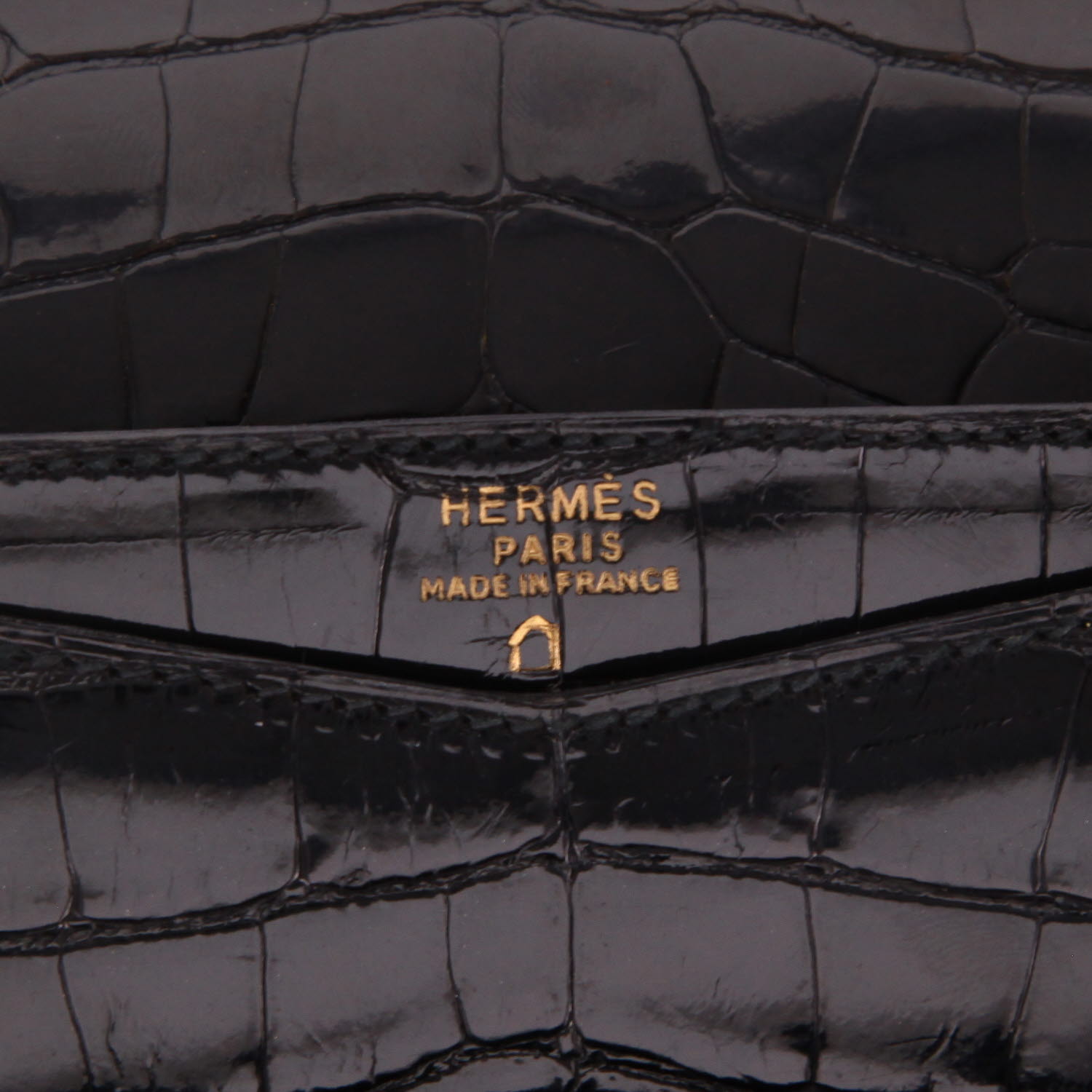 Pochette Hermès  Faco en alligator noir - Detail D2
