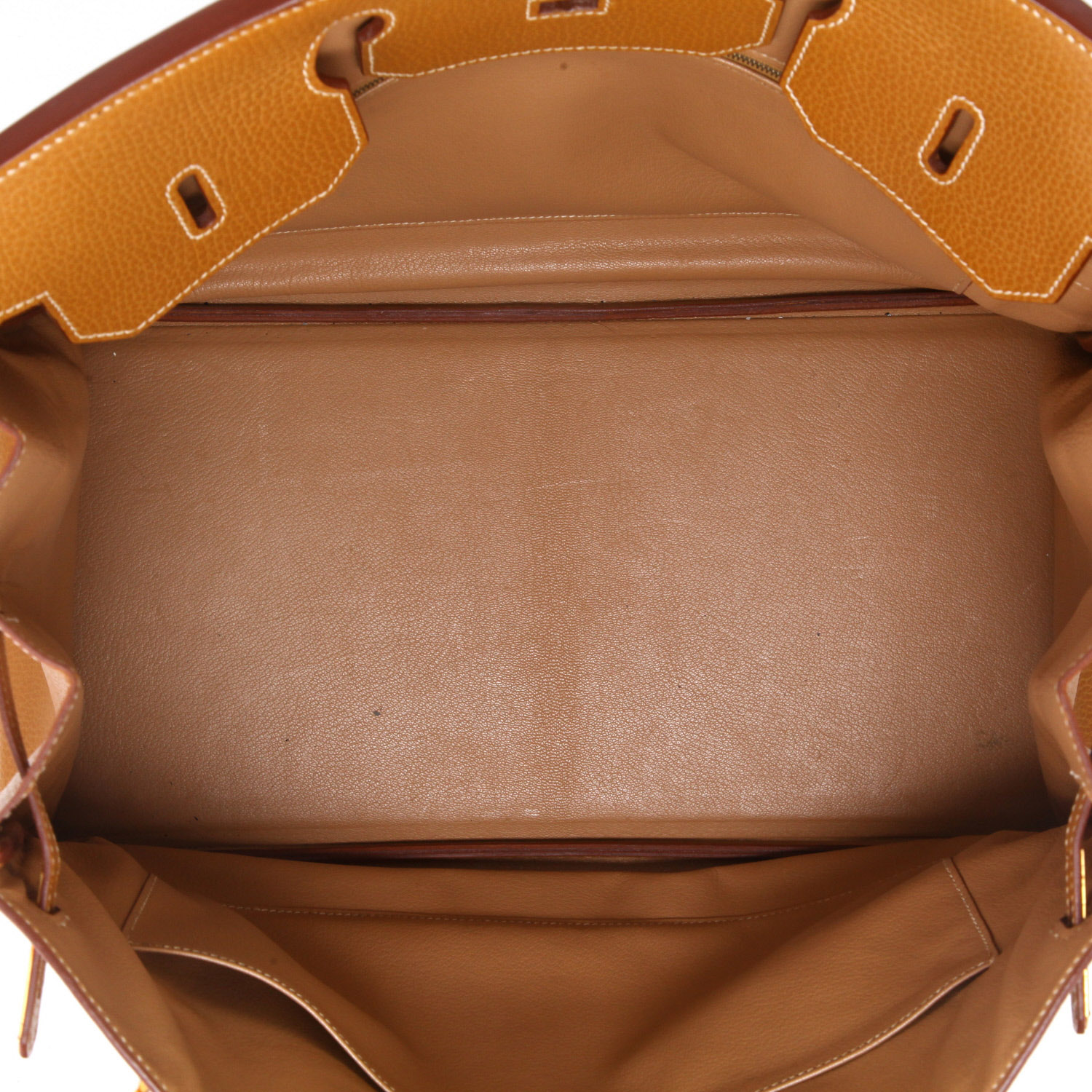 Sac à main Hermès  Birkin 40 cm en cuir gold - Detail D3