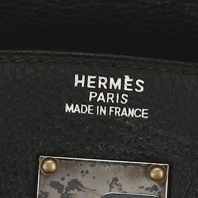 Bolso de fin de semana Hermès  Haut à Courroies en cuero togo negro - Detail D2
