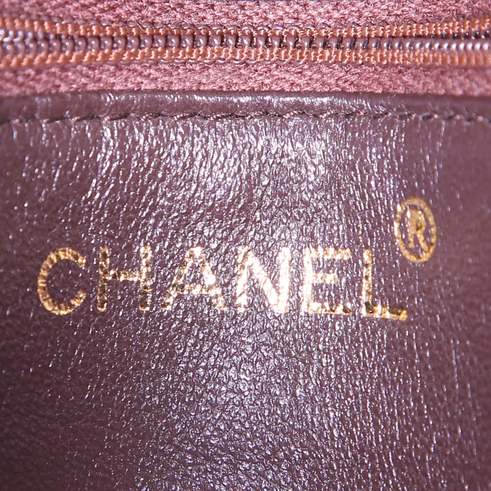 Bolso para llevar al hombro Chanel  Vintage en ante acolchado marrón - Detail D3