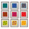 Sol LeWitt (1928-2007), Open Cube in Color on Color, suite complète de 30 linogravures (K. 2003.04) - 2003 - Detail D3 thumbnail