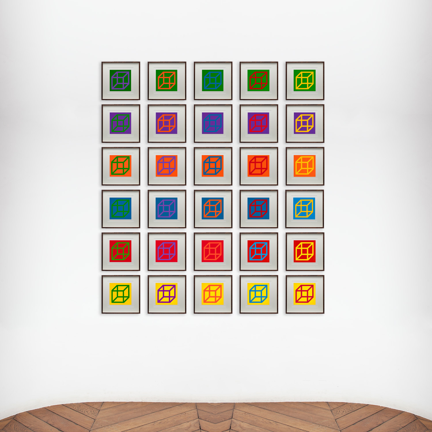 Open Cube in Color on Color, suite complète de 30 linogravures (K. 2003.04) - 2003 - Detail D6
