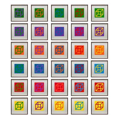 Open Cube in Color on Color, suite complète de 30 linogravures (K. 2003.04) - 2003