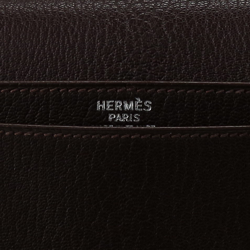 Hermès  Sac à dépêches briefcase  in brown Mysore leather - Detail D2