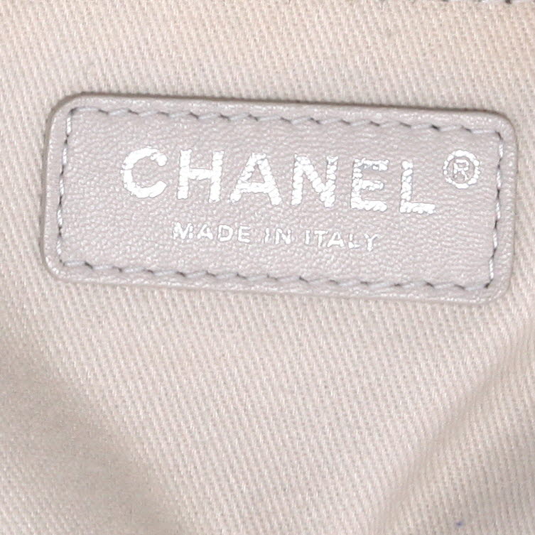 Chanel  Deauville shopping bag  in black and grey canvas - Detail D2