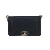 Chanel  Boy shoulder bag  in navy blue quilted leather - 360 thumbnail