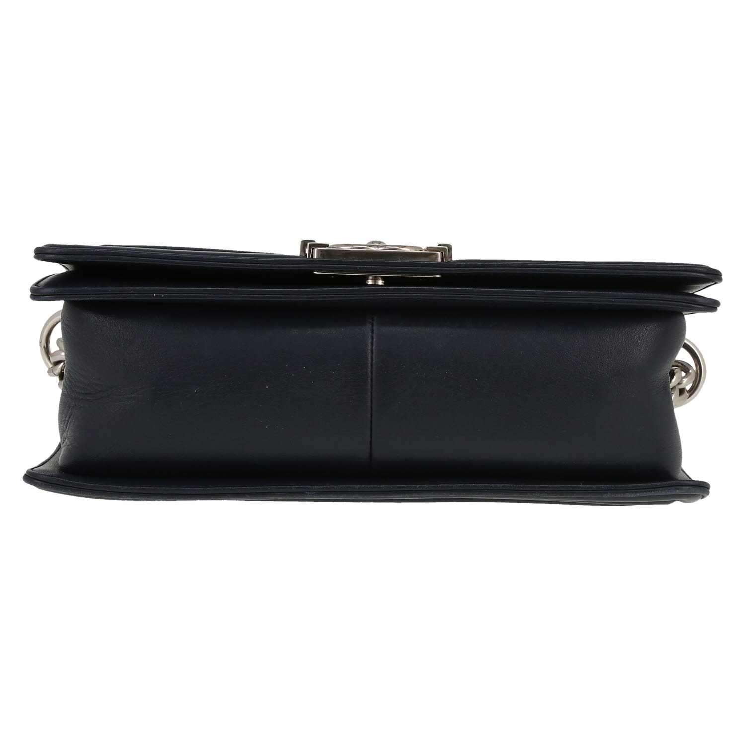 Borsa a tracolla Chanel  Boy in pelle trapuntata blu marino - Detail D1