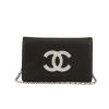 Sac bandoulière Chanel  Wallet on Chain en cuir noir et argenté - 360 thumbnail