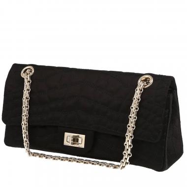Chanel  Chanel 2.55 shoulder bag  in black satin