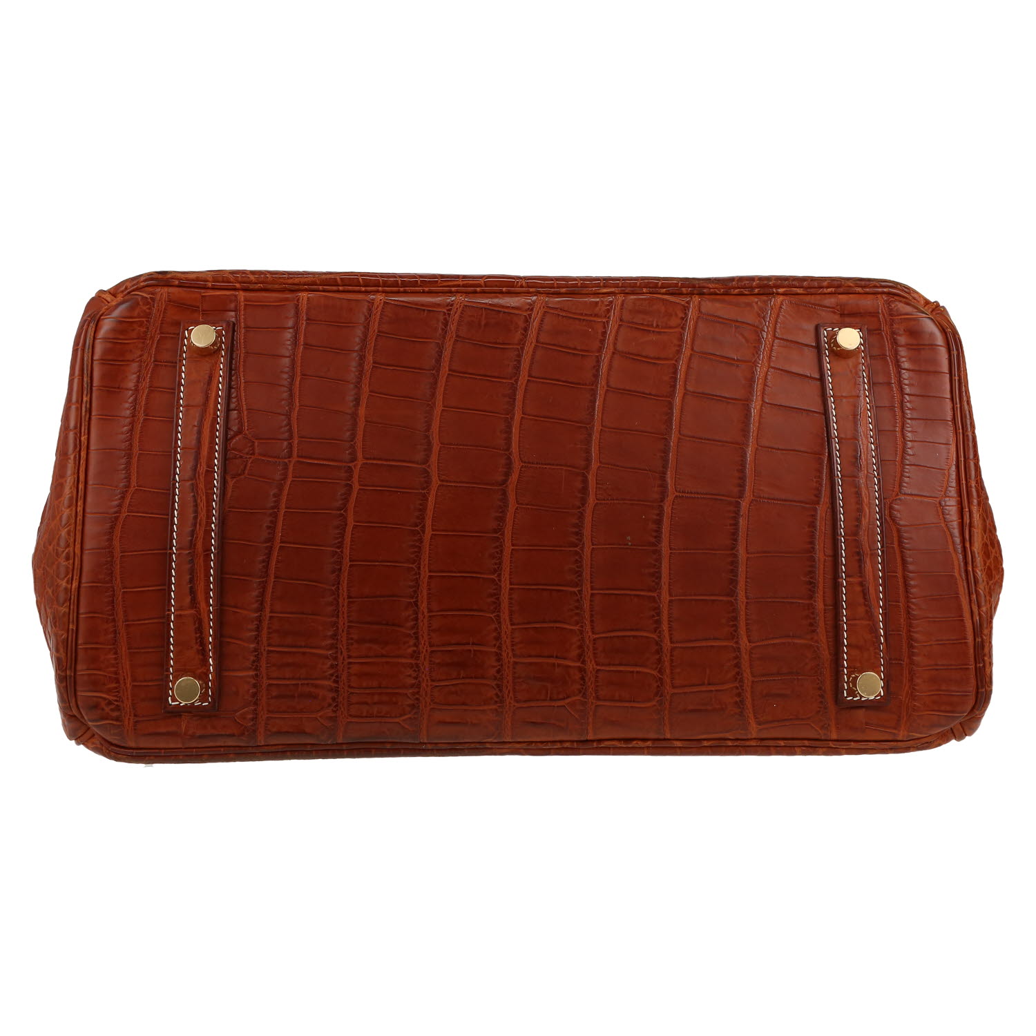 Borsa Hermès  Birkin 35 cm in coccodrillo niloticus marrone - Detail D1