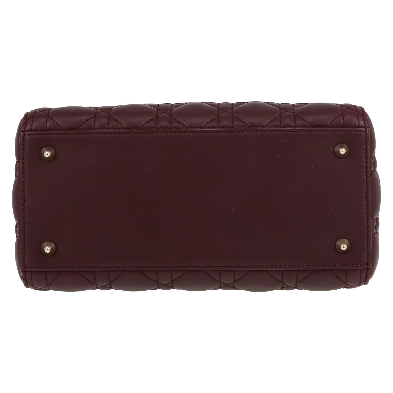 Bolso de mano Dior  Lady Dior en cuero cannage morado - Detail D1