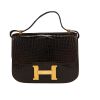 Hermès  Constance handbag  in brown porosus crocodile - 360 thumbnail