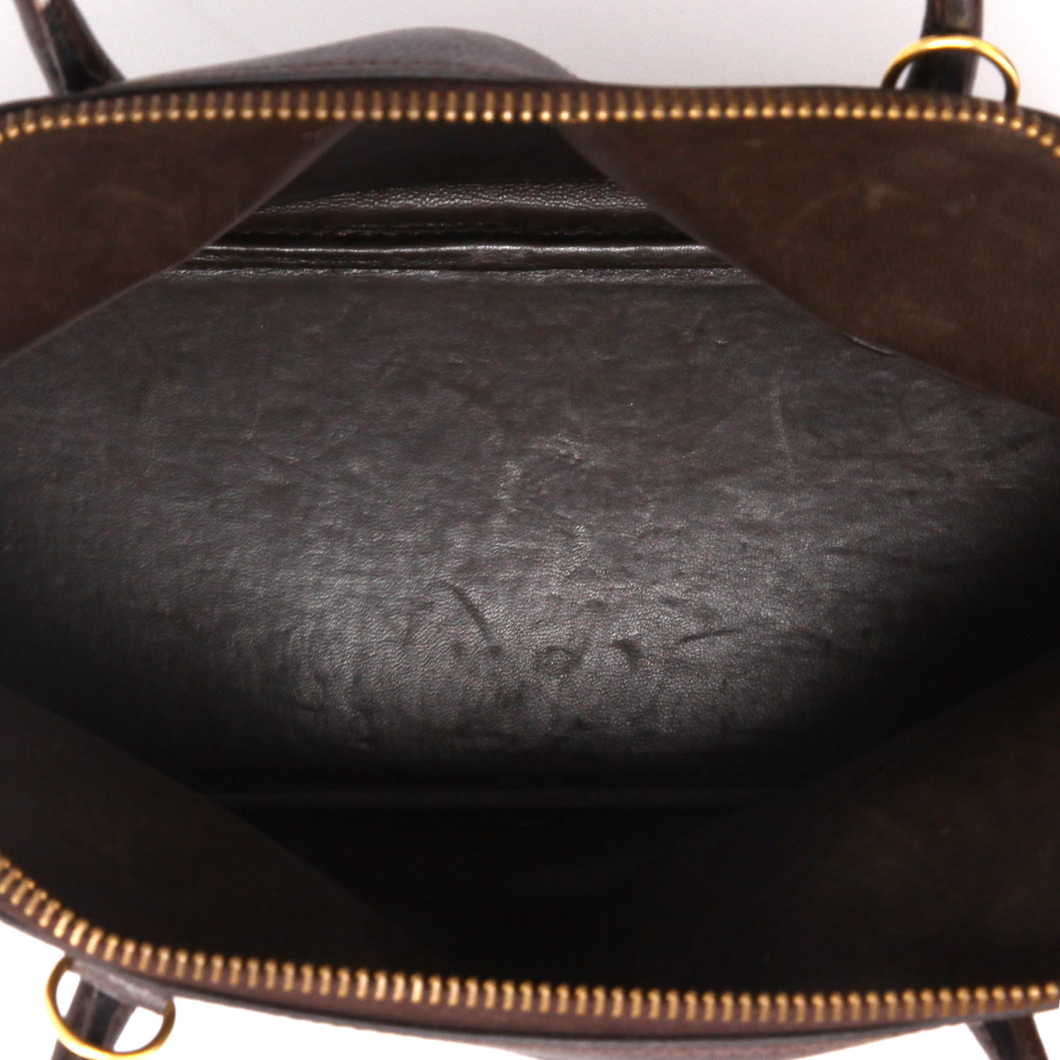 Hermès  Bolide 27 cm handbag  in brown Courchevel leather - Detail D3