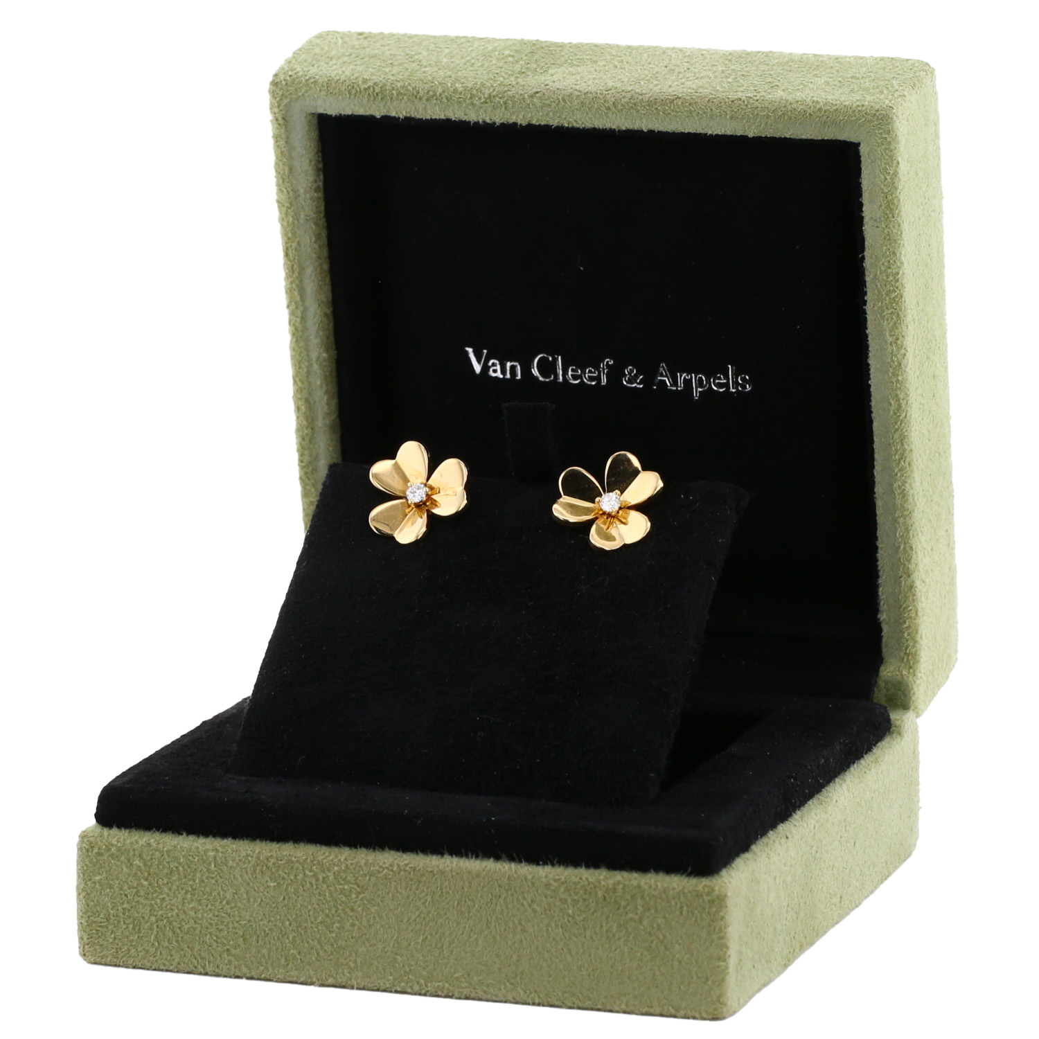 Paire de boucles d'oreilles Van Cleef 
Arpels Frivole petit modèle en or jaune et diamants - Detail D2