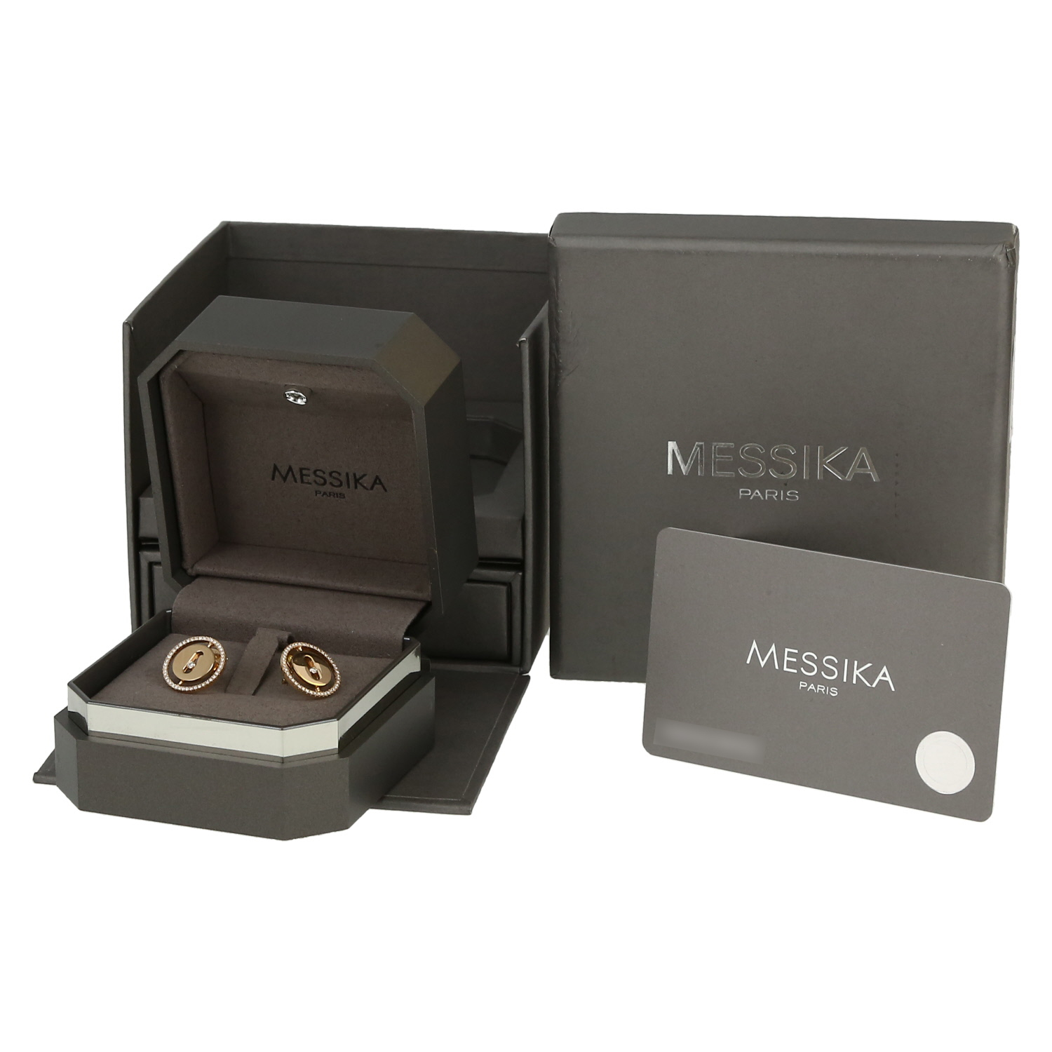 Pendientes Messika Lucky Move de oro amarillo y diamantes - Detail D2
