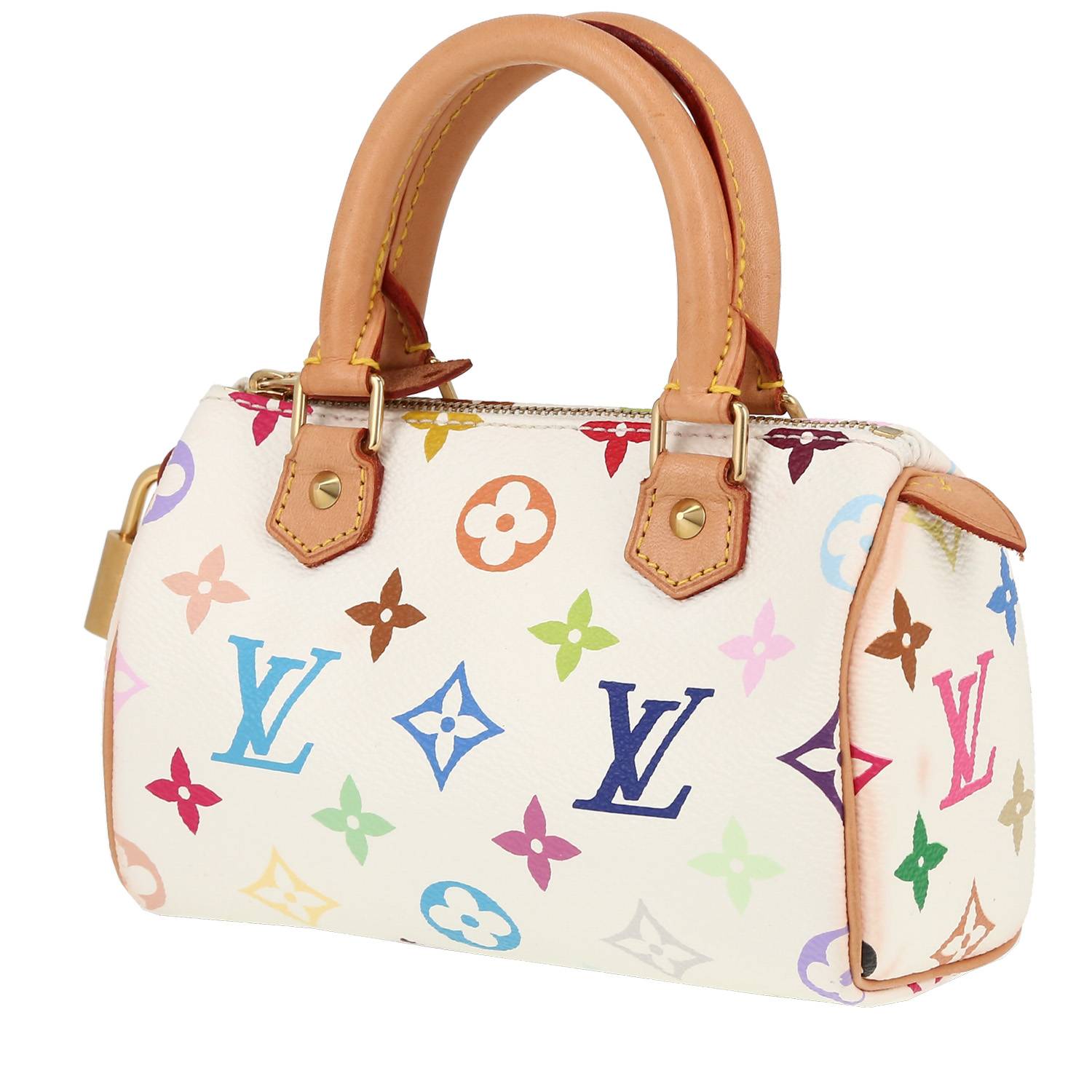 Borsa Louis Vuitton  Nano Speedy in tela monogram multicolore e pelle naturale