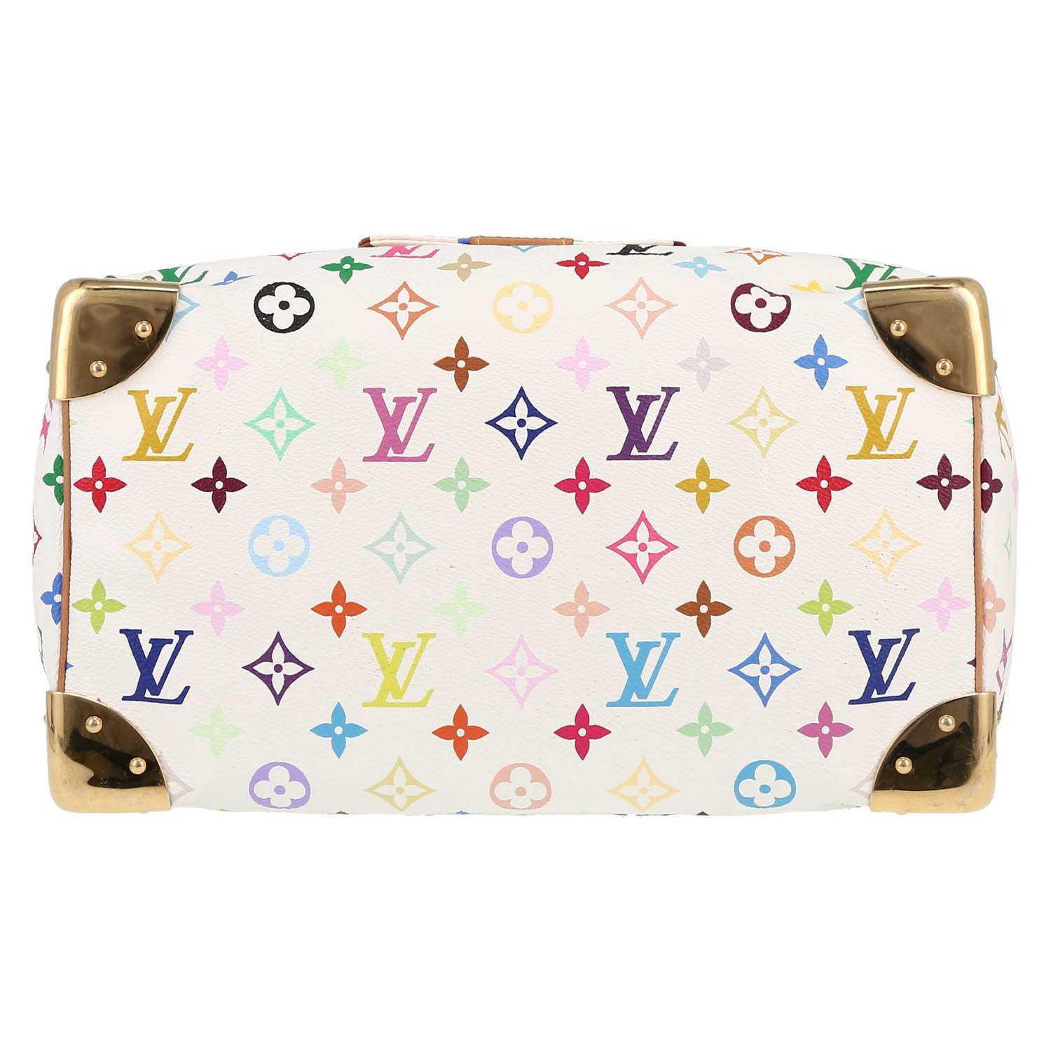 Bolso de mano Louis Vuitton  Editions Limitées en lona Monogram multicolor y cuero natural - Detail D1