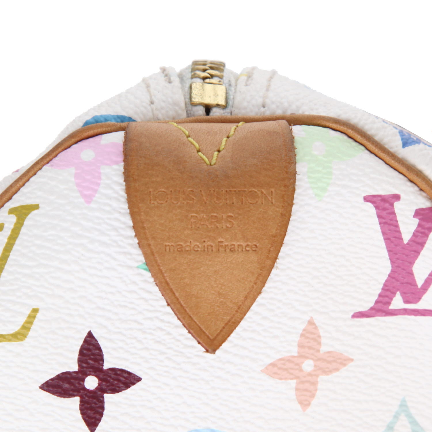 Bolso de mano Louis Vuitton  Editions Limitées en lona Monogram multicolor y cuero natural - Detail D2