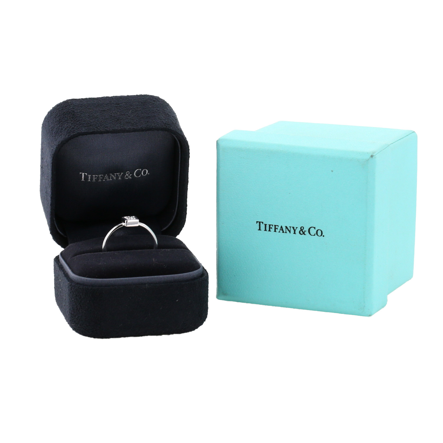 Bague solitaire Tiffany & Co Frank Gehry en or blanc et diamant - Detail D2