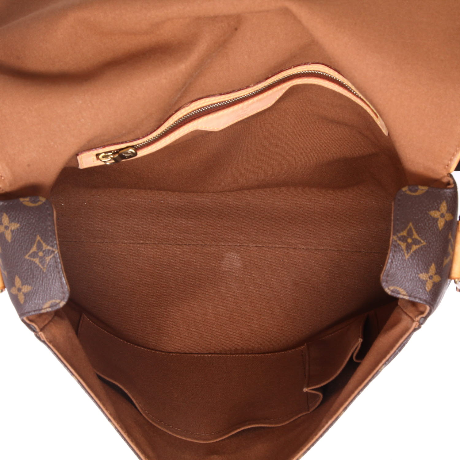 Borsa a tracolla Louis Vuitton  Messenger in tela monogram marrone e pelle naturale - Detail D3