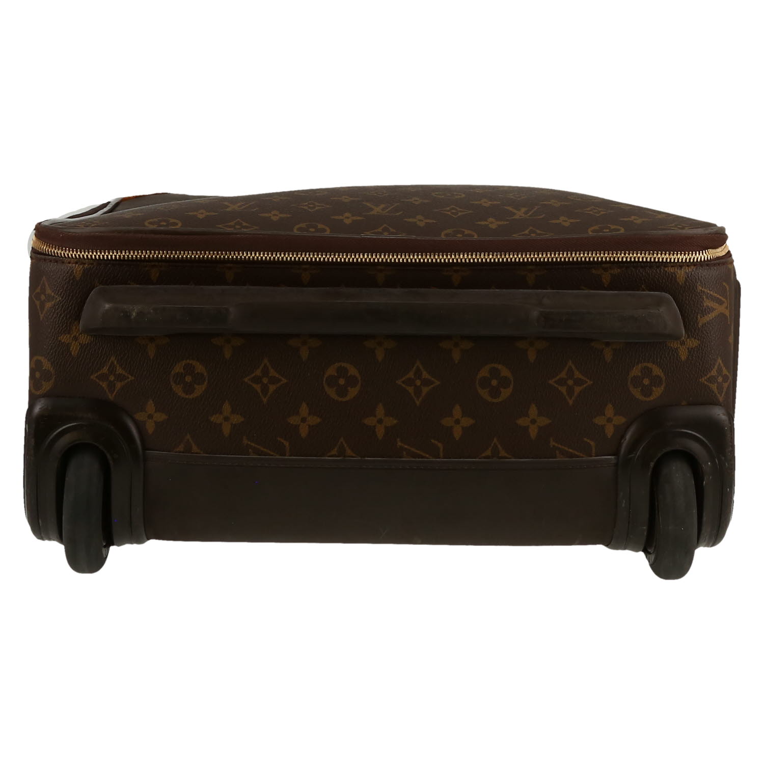 Valigia flessibile Louis Vuitton  Pegase in tela monogram marrone e pelle naturale - Detail D1