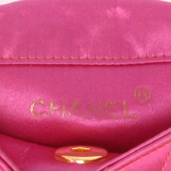Borsa a tracolla Chanel   in raso rosa - Detail D2