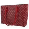 Goyard  Marie Galante bag worn on the shoulder or carried in the hand  in red Goyard canvas  and red leather - 00pp thumbnail