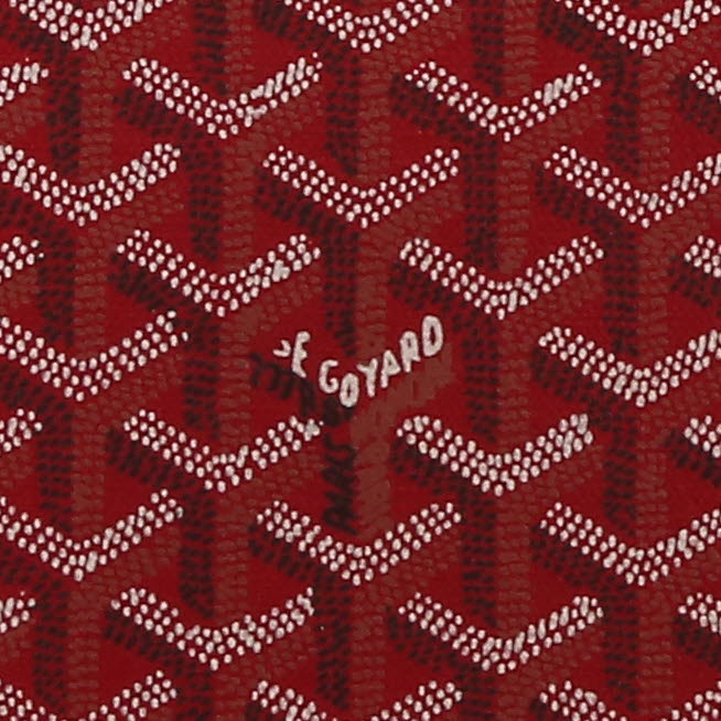 Sac porté épaule ou main Goyard  Marie Galante en toile Goyardine rouge et cuir rouge - Detail D2