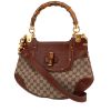 Gucci  Bamboo handbag  in brown leather  and logo canvas - 00pp thumbnail