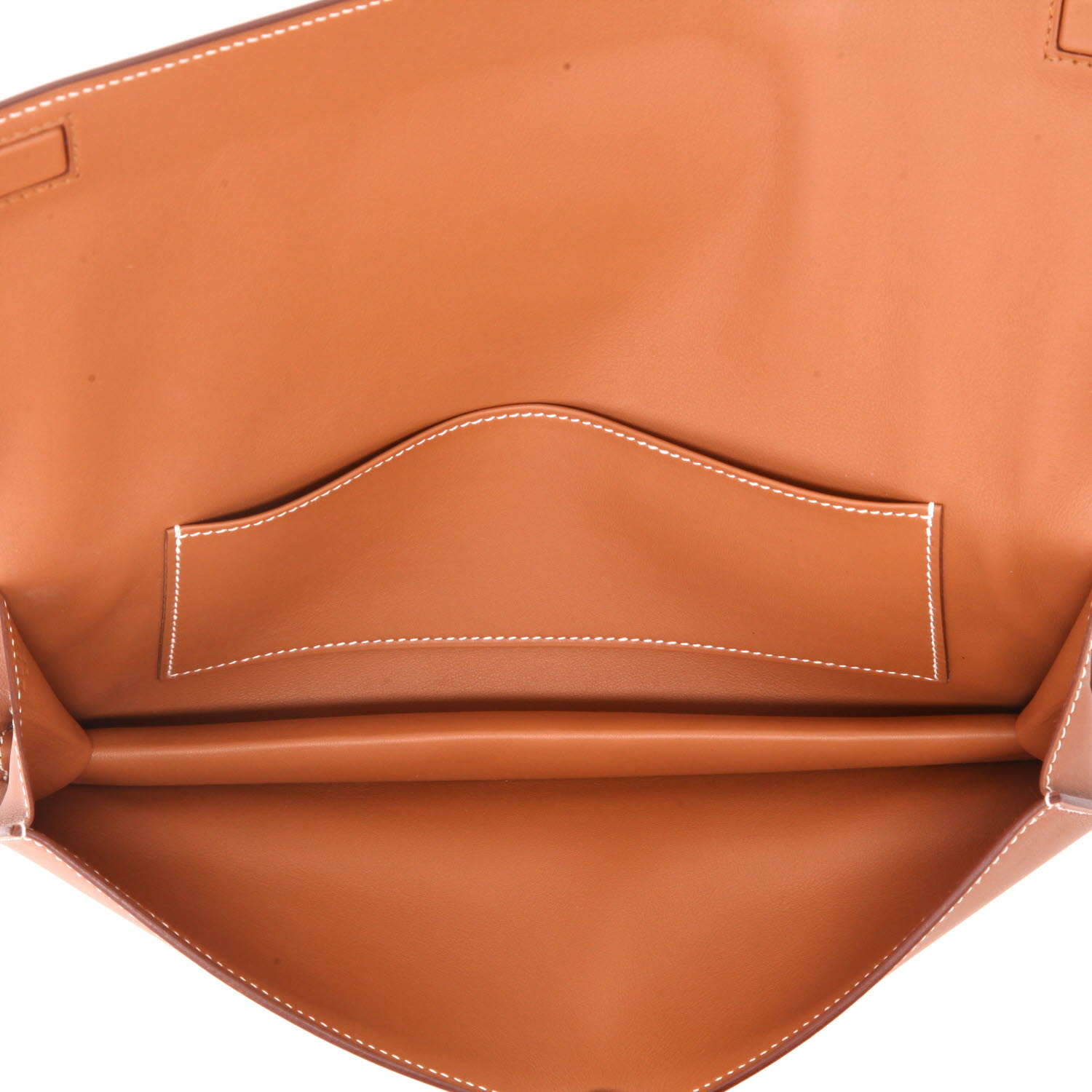 Bolsito de mano Hermès  Shadow en cuero swift color oro - Detail D3