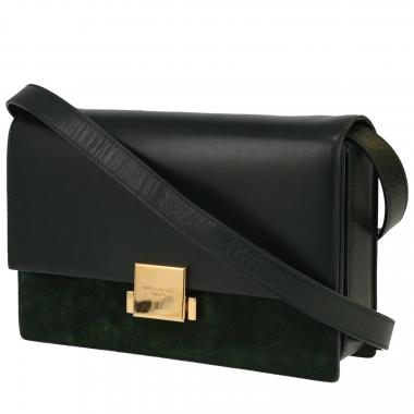 Borsa a tracolla Saint Laurent  Bellechasse in pelle verde e camoscio verde