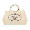 Prada  Canapa shopping bag  in beige canvas - 360 thumbnail