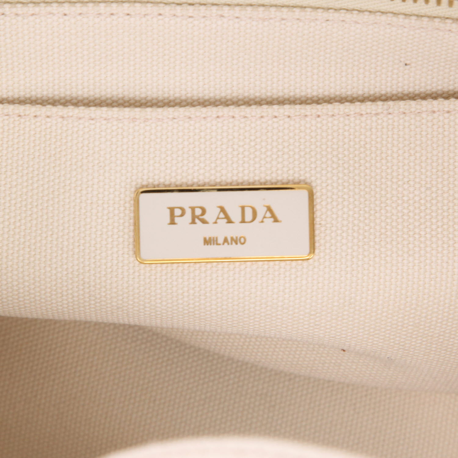 Shopping bag Prada  Canapa in tela beige - Detail D2