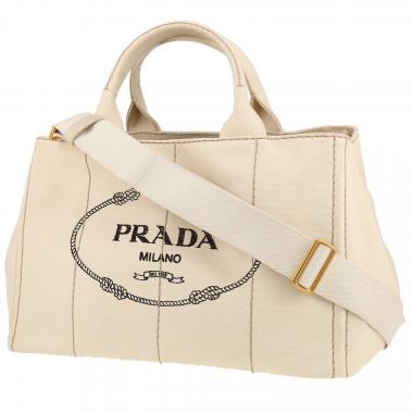 Prada  Canapa shopping bag  in beige canvas
