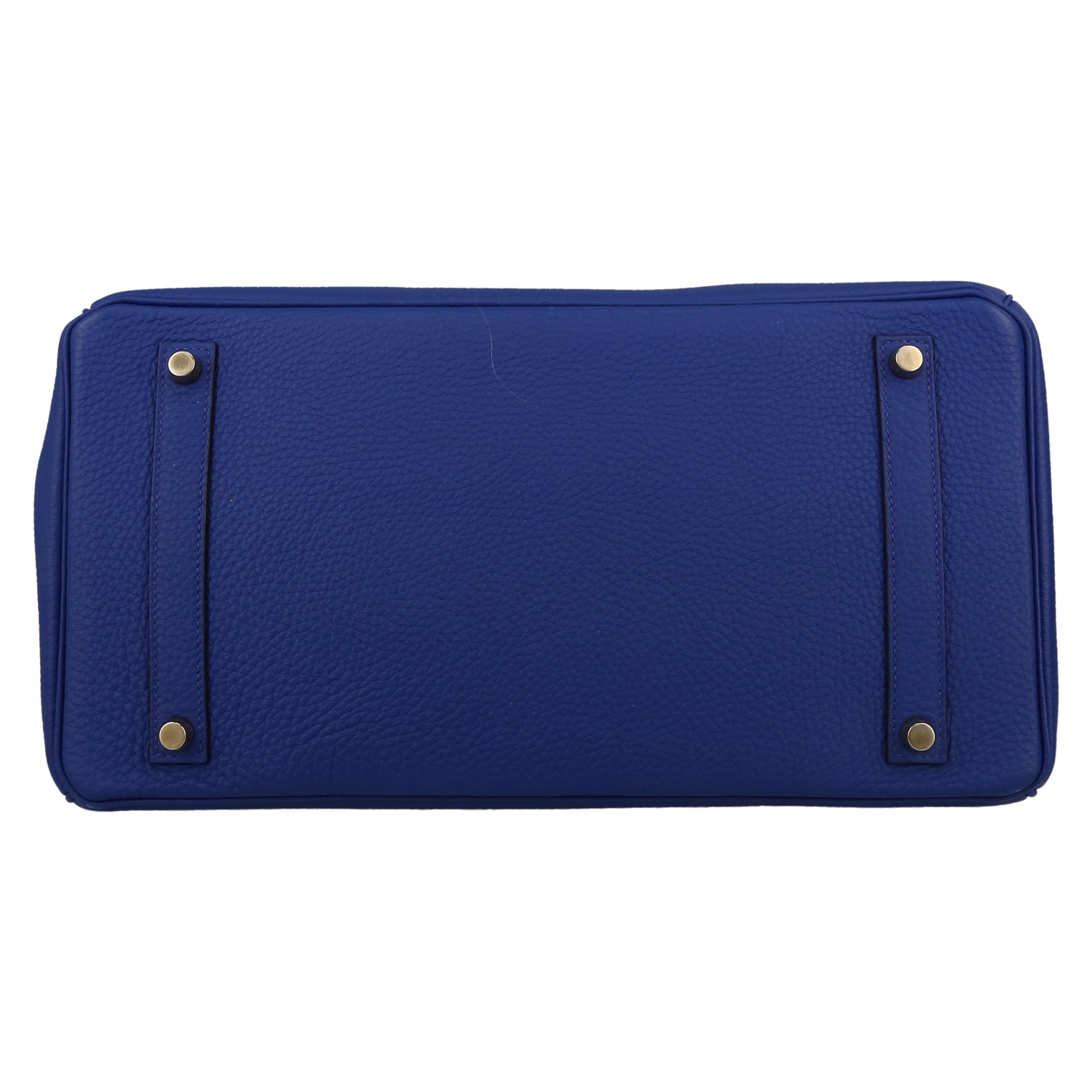 Bolso de mano Hermès  Birkin 35 cm en cuero togo azul eléctrico - Detail D1