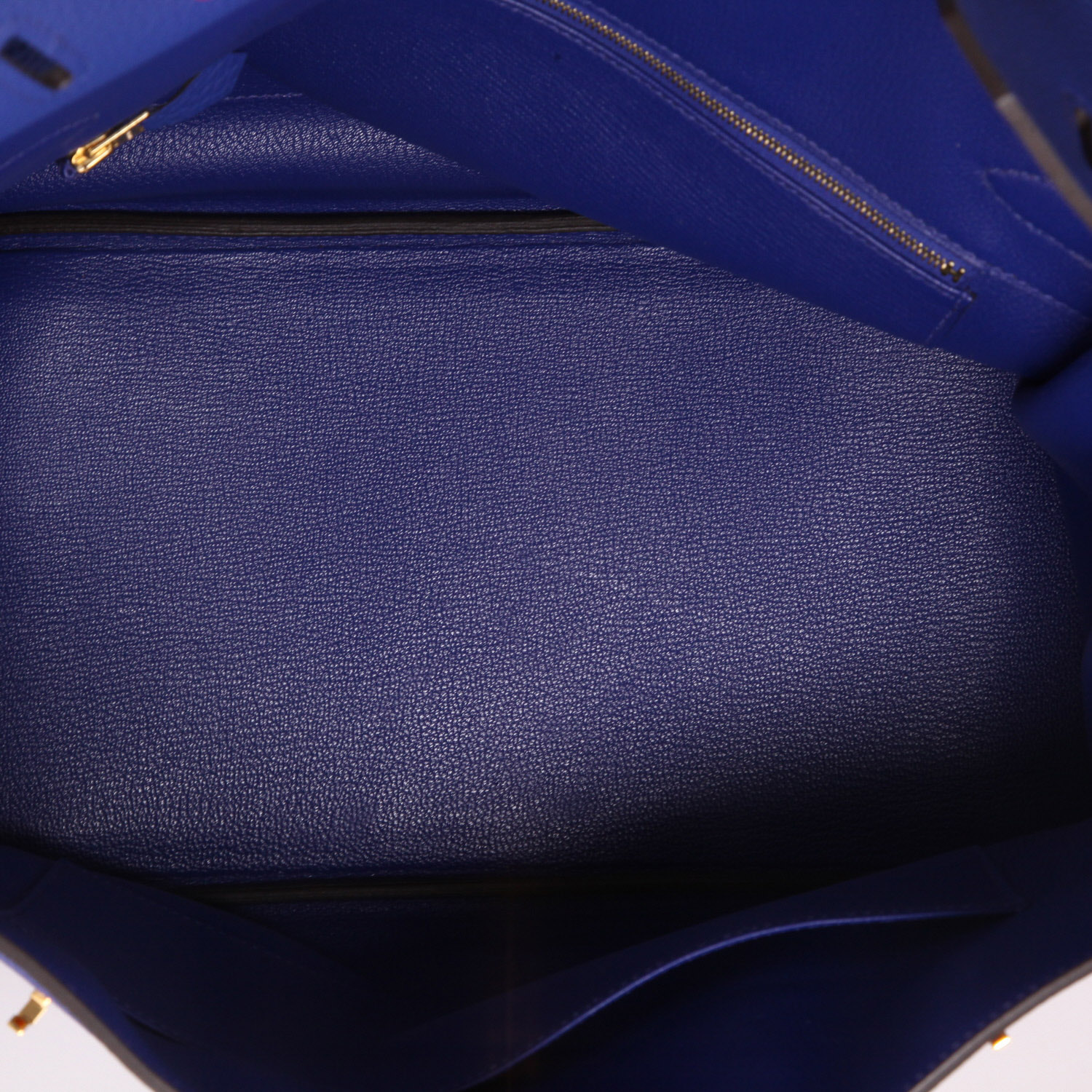 Bolso de mano Hermès  Birkin 35 cm en cuero togo azul eléctrico - Detail D4