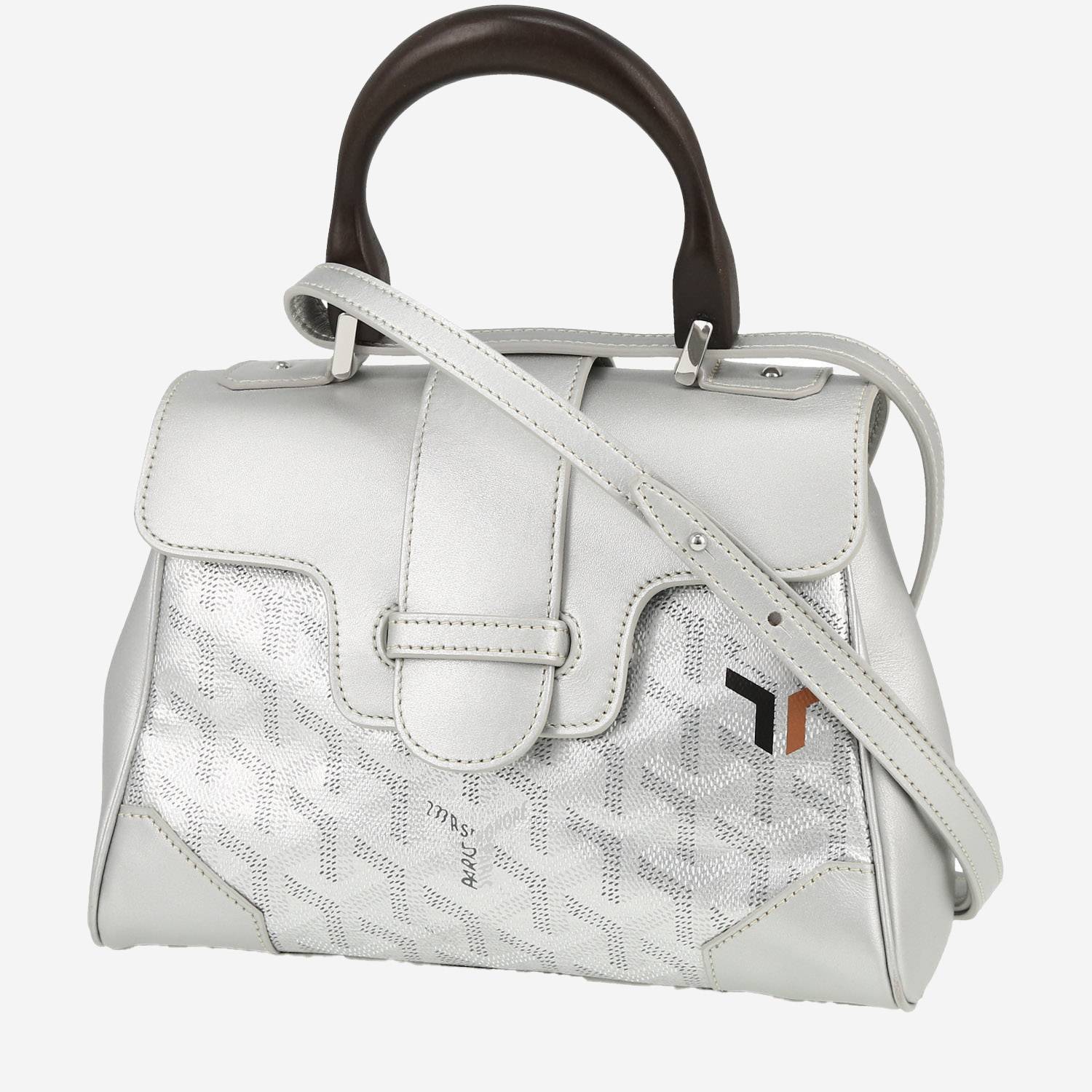 Goyard  Saigon handbag  in silver Goyard canvas  and silver leather